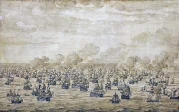 Buque de guerra Painting - Batalla de Van de Velde de Schooneveld Sea Warfare